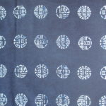 natural artisanal hand dyed blue and white indigo cotton fabric textile geometric good luck pattern