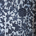 natural artisanal hand dyed blue and white indigo cotton fabric textile traditional floral butterfly bird pattern