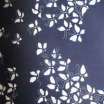 natural artisanal hand dyed blue and white indigo cotton fabric textile butterfly pattern