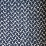 natural artisanal hand dyed blue and white indigo cotton fabric textile geometric traditional lattice pattern