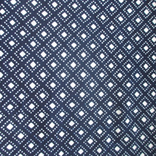 geometric check pattern natural indigo dyed katazome cotton textile