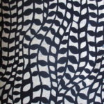 natural artisanal hand dyed blue and white indigo cotton fabric textile floral leaf pattern