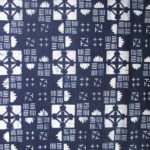 natural artisanal hand dyed blue and white indigo cotton fabric textile geometric pattern