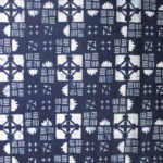 natural artisanal hand dyed blue and white indigo cotton fabric textile geometric pattern