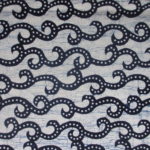 natural artisanal hand dyed blue and white indigo cotton fabric textile wave pattern
