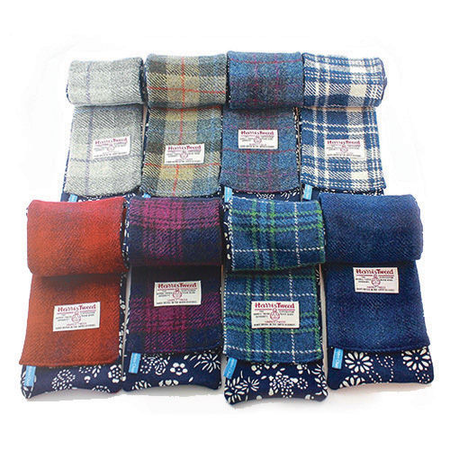 Liverpool scarves -
variations of Harris Tweed and Indigo LYHB. Helen Chatterton