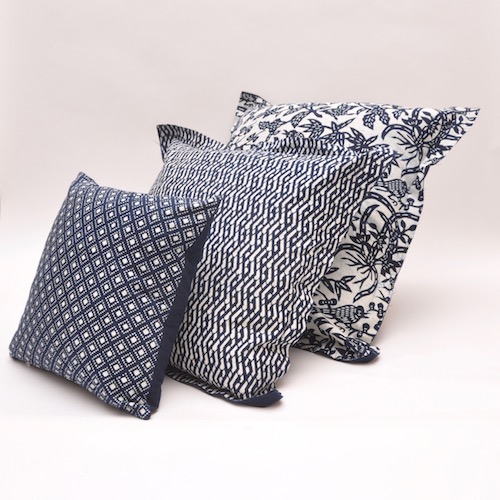 Indigo throw cushions sustainable cushions