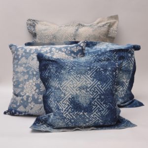 Vintage indigo cushions