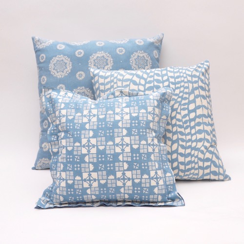 Light indigo cushion selection Sustainable light indigo