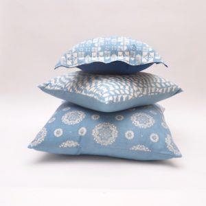 Light indigo cushions