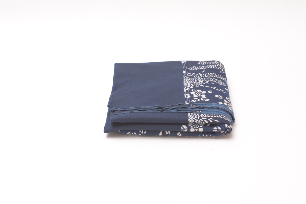 Indigo Bed Cover Phoenix Pattern natural indigo bed blanket cover throw hand made artisanal plant dyed home decoration collection bedding