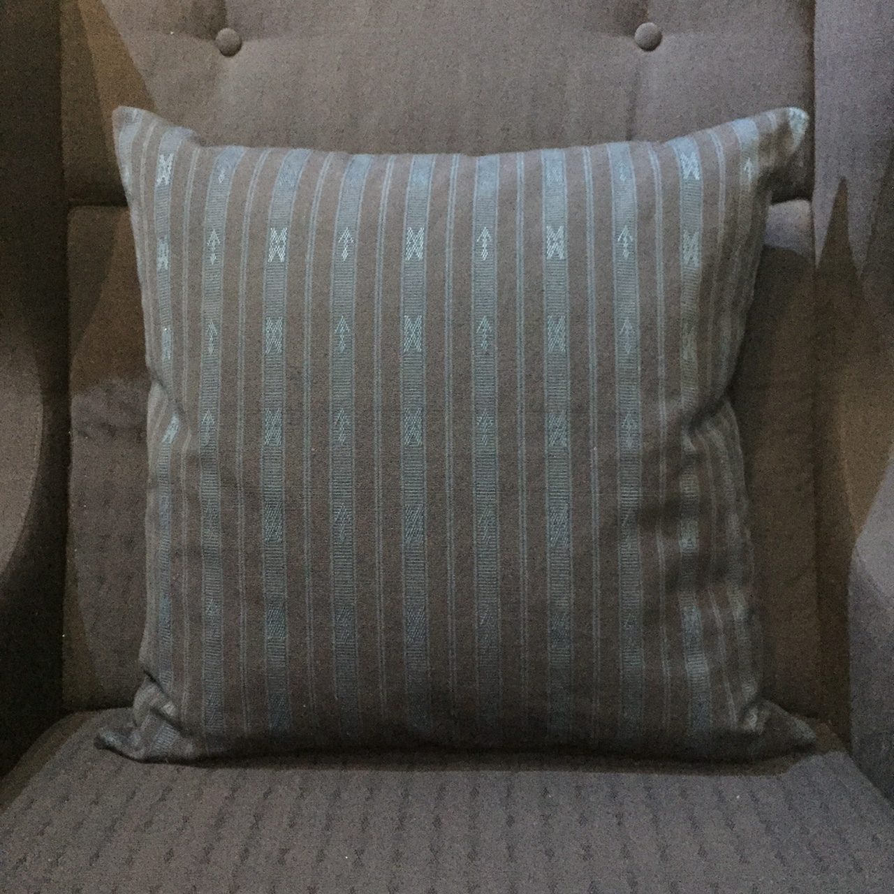 Philippine hand loomed fabric pattern with shields and arrows BM191 cushion hand loomed artisan blue fabric textile tribal pattern Philippine craft