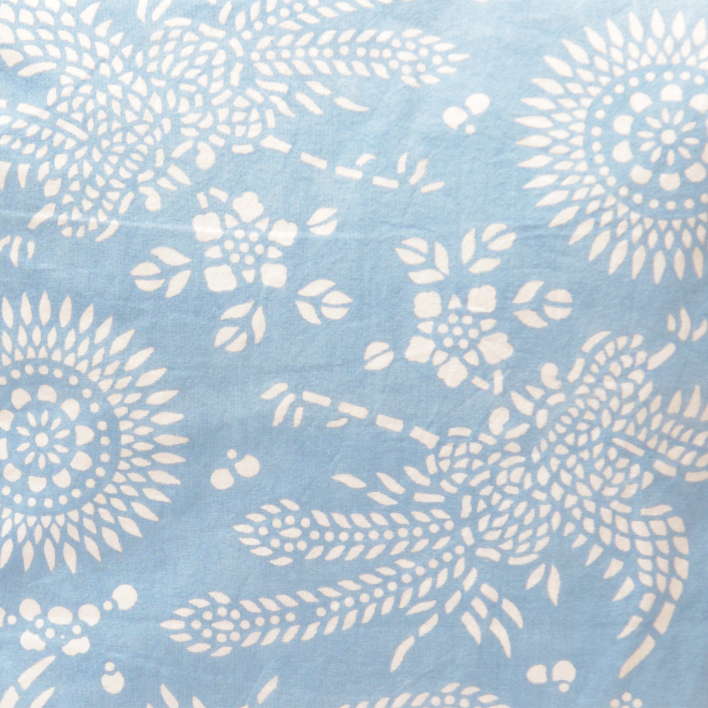 Phoenix and Peony pattern indigo hand made resist paste traditional pattern birds and flowers sustainable ethical home decoration interior design textile fabric patterns blue and white