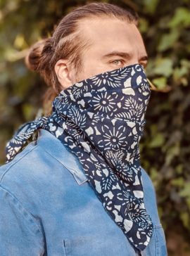 bandana face scarf natural indigo plant hand dyed