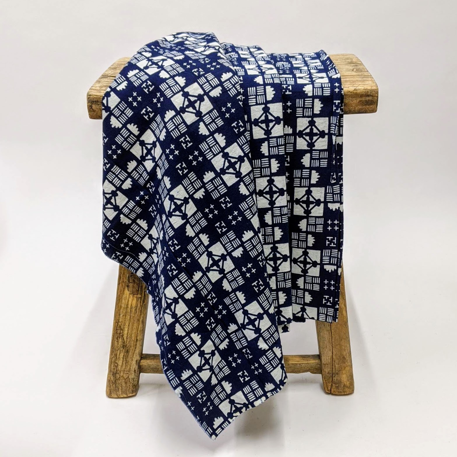 natural hand dyed indigo cotton fabric