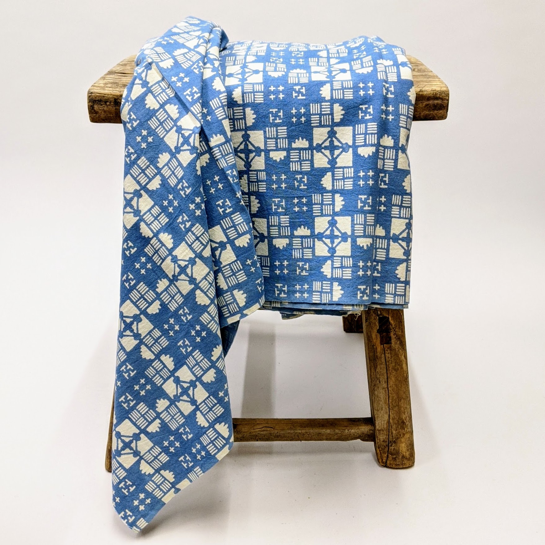 natural hand dyed indigo cotton fabric