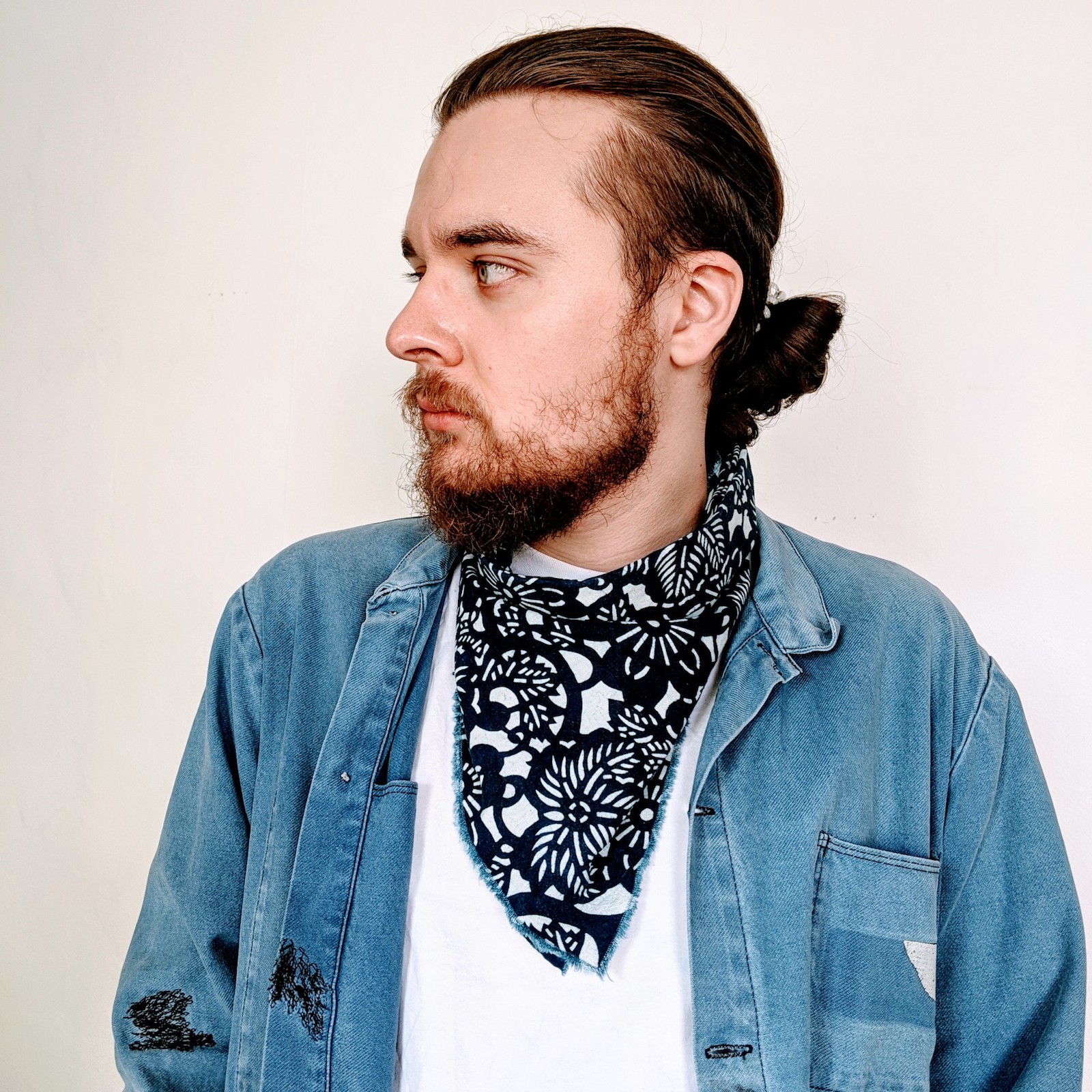 natural indigo dyed cotton bandana