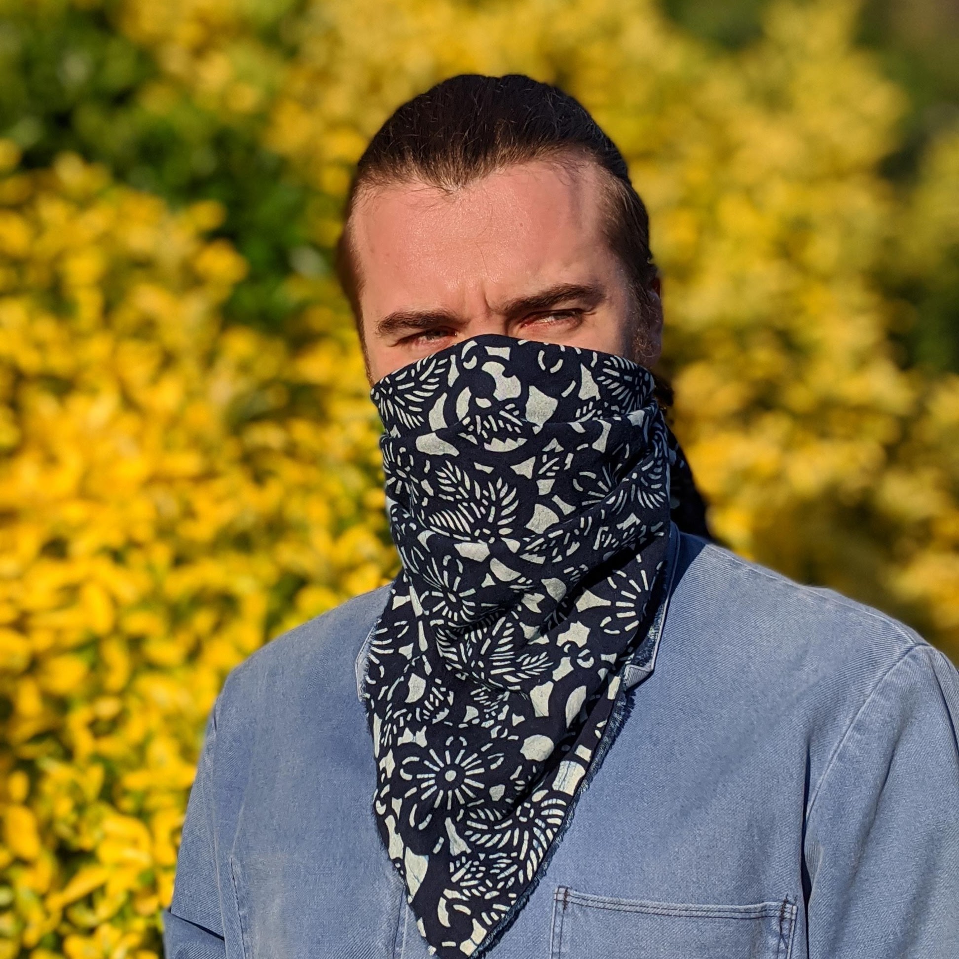 bandana cotton natural indigo plant dye hand made