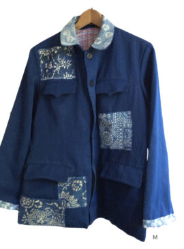 vintage workers jacket katazome patchwork