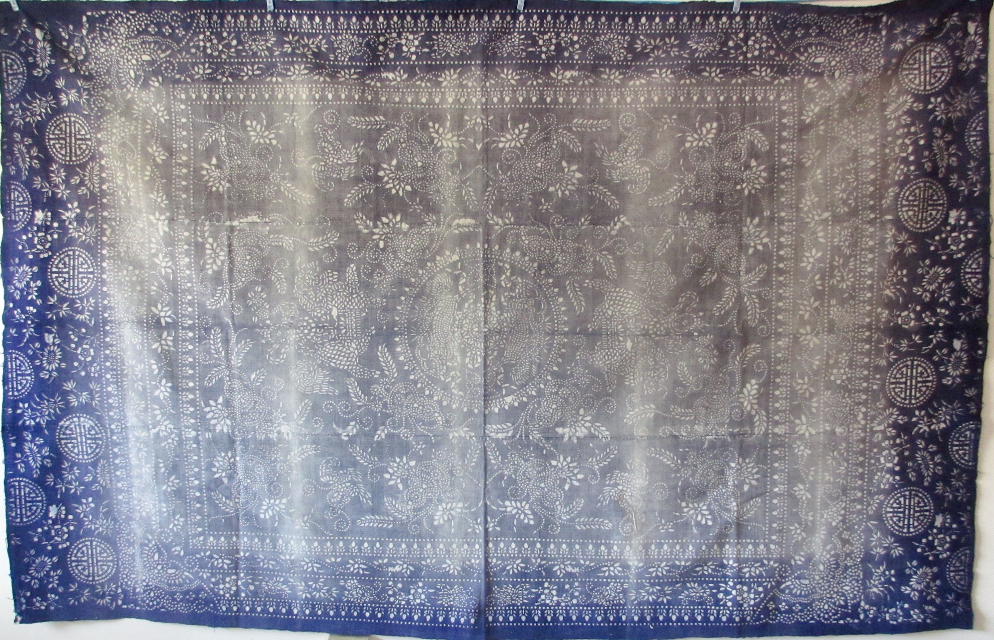 antique indigo katazome