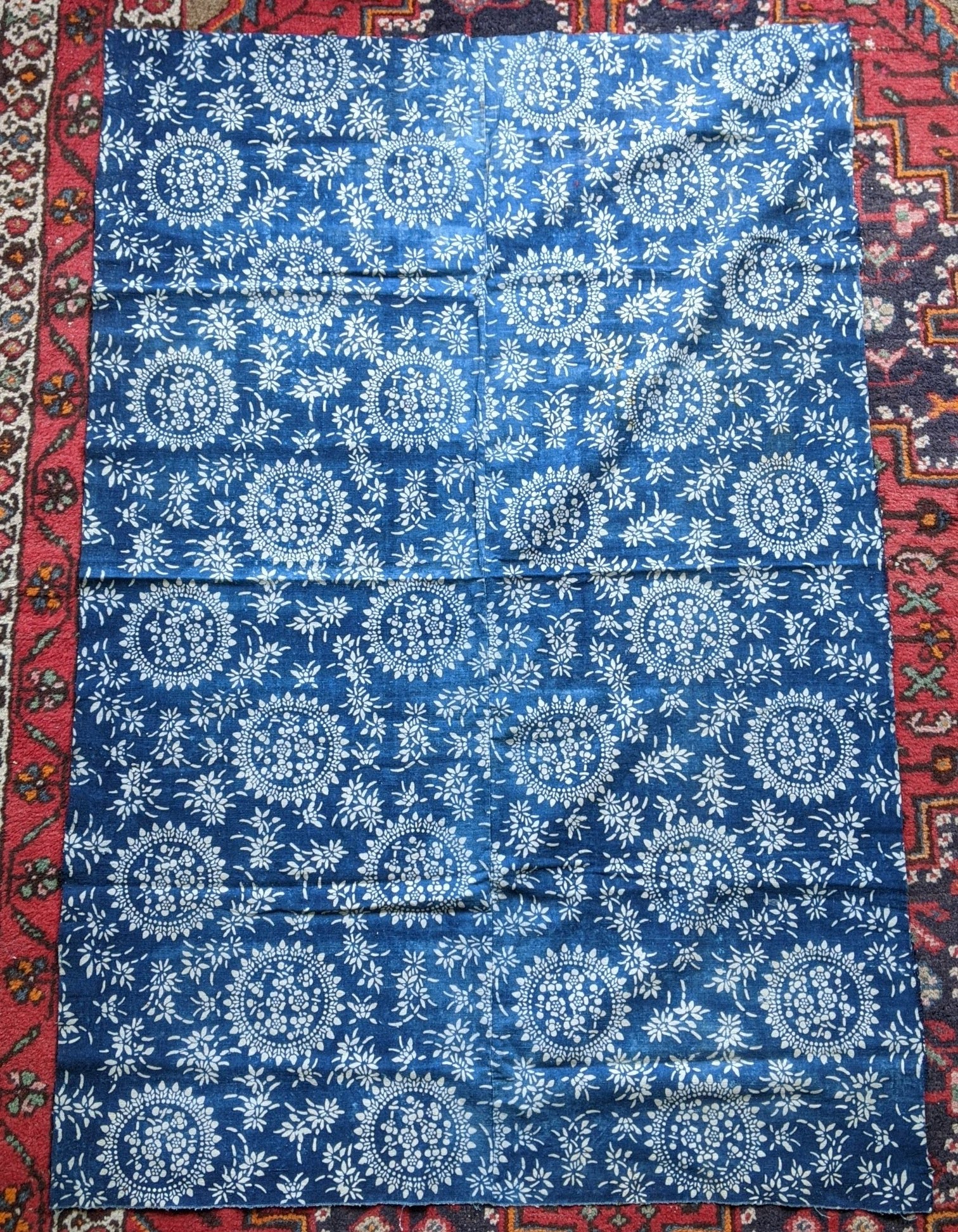 vintage indigo katazome cloths