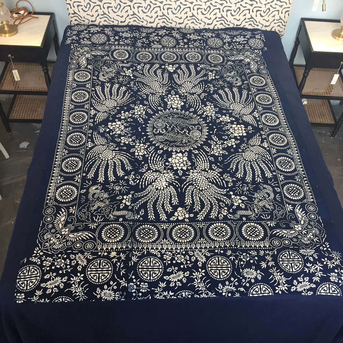 vintage indigo katazome cloths
