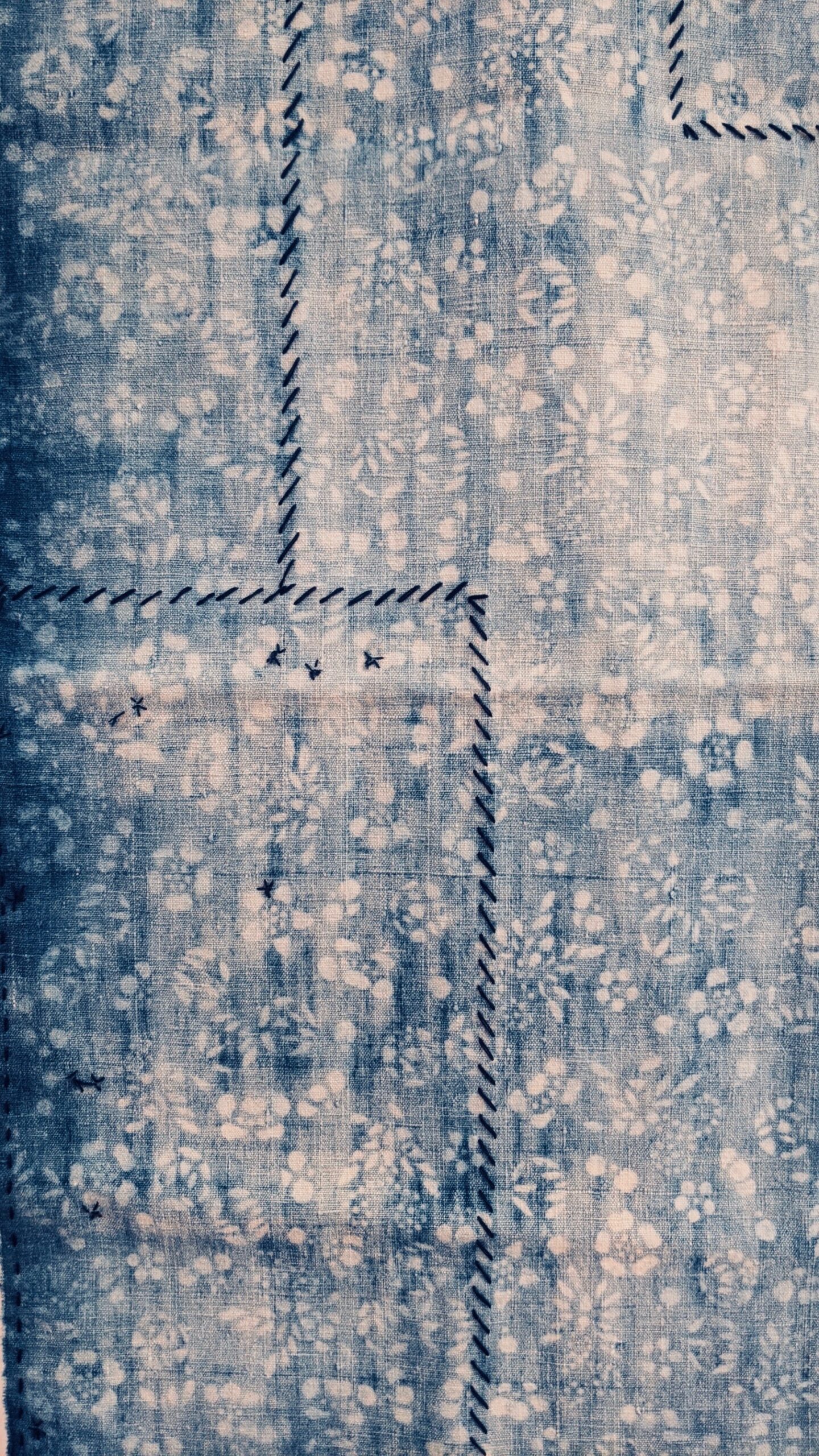 vintage indigo katazome cloths