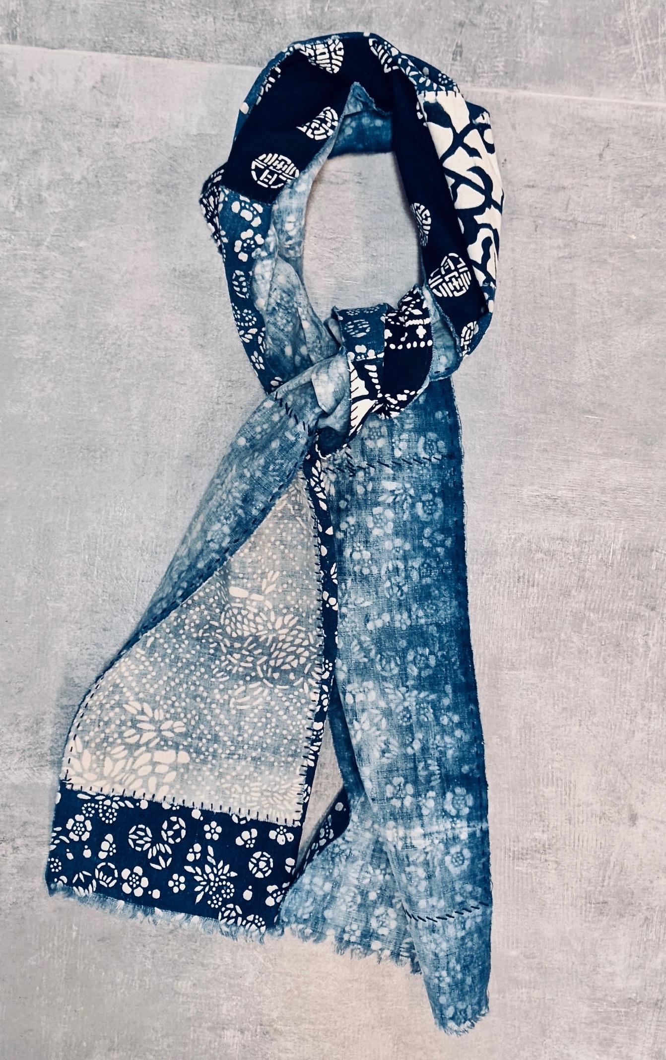 vintage indigo katazome cloths