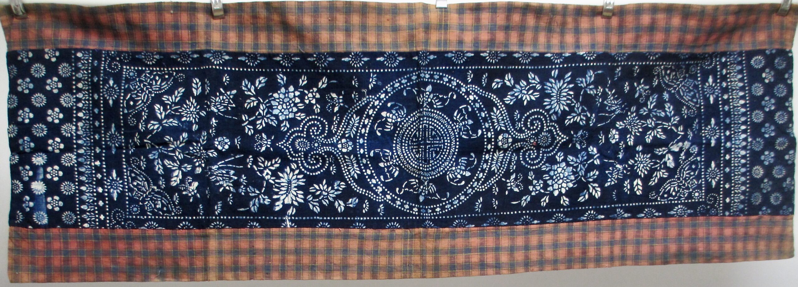 Antique indigo katazome wedding cushion cloth